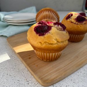Muffin frambuesa sin azúcar/sin lactosa